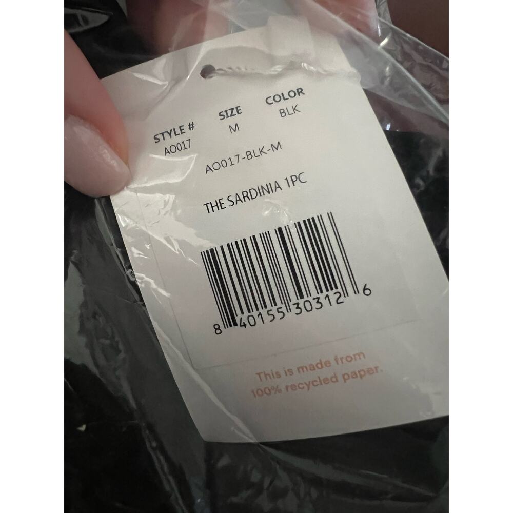 NWT Andie Women's The Sardinia Smooth Black One Piece Swimsuit Size M - Picture 12 of 13